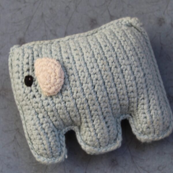 A beautifully handcrafted bunny elephant rattle, the perfect gift for any little one.