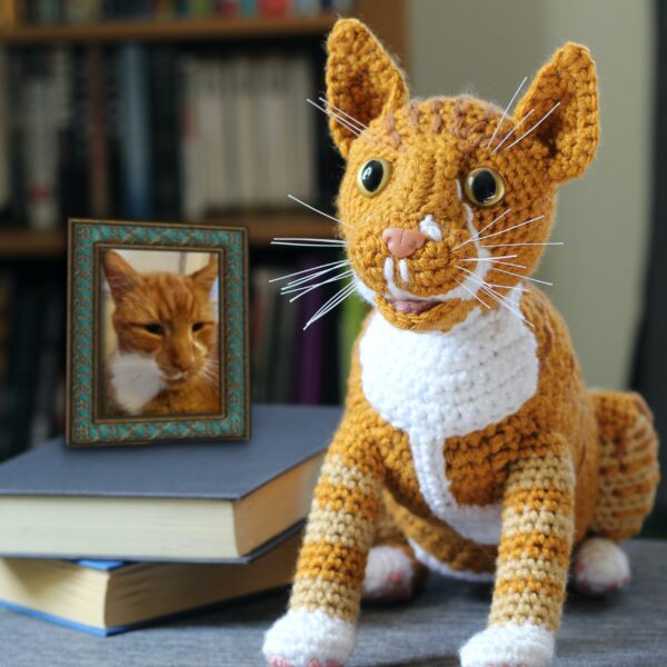 Treat yourself or loved one to a lovingly crocheted soft toy replica of your cat, created from your photographs.