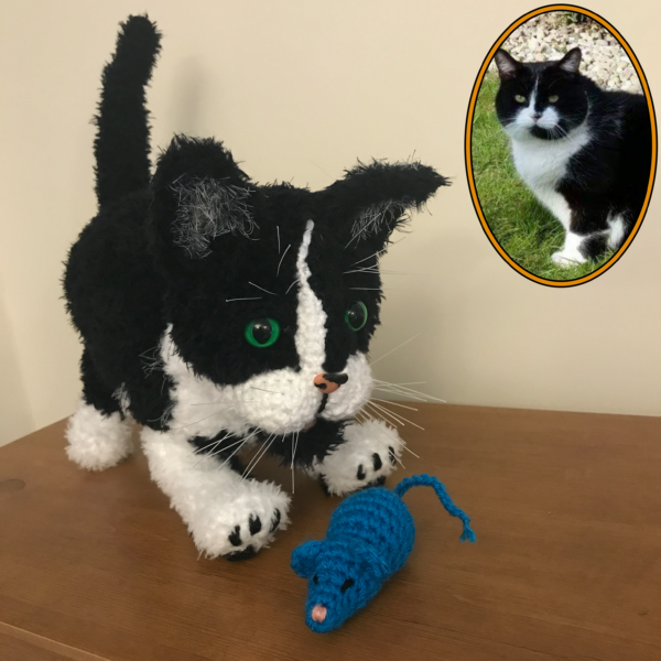 Treat yourself or loved one to a lovingly crocheted soft toy replica of your cat, created from your photographs.