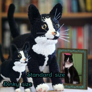 Treat yourself or loved one to a lovingly crocheted soft toy replica of your cat, created from your photographs.