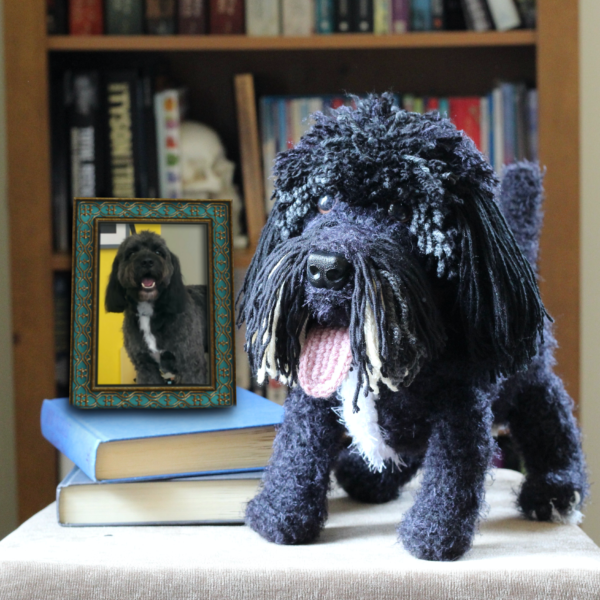 Treat yourself or loved one to a lovingly crocheted soft toy replica of your dog, created from your photographs.